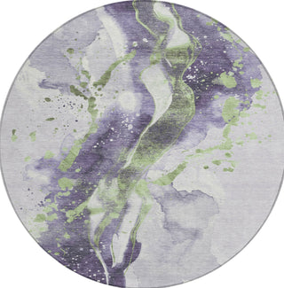Piper Looms Chantille Abstract ACN1526 Purple Machine Washable Area Rug Round Main Image