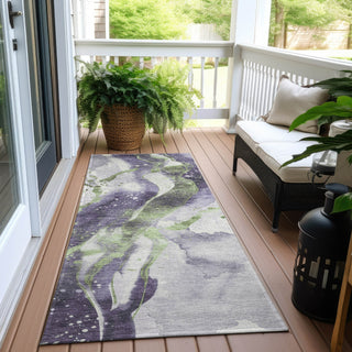 Piper Looms Chantille Abstract ACN1526 Purple Machine Washable Area Rug Runner Outdoor Lifestyle Image Feature