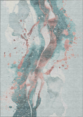 Piper Looms Chantille Abstract ACN1527 Teal Machine Washable Area Rug main image