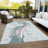Piper Looms Chantille Abstract ACN1527 Teal Machine Washable Area Rug Outdoor Lifestyle Image Feature