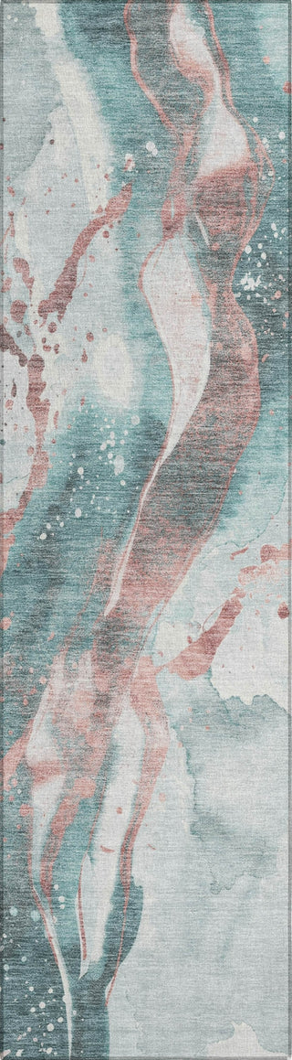 Piper Looms Chantille Abstract ACN1527 Teal Machine Washable Area Rug Runner Main Image