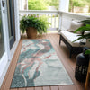 Piper Looms Chantille Abstract ACN1527 Teal Machine Washable Area Rug Runner Outdoor Lifestyle Image Feature