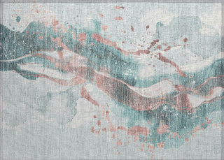 Piper Looms Chantille Abstract ACN1527 Teal Machine Washable Area Rug Scatter Main Image