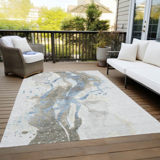 Piper Looms Chantille Abstract ACN1528 Taupe Machine Washable Area Rug Outdoor Lifestyle Image Feature