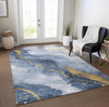 Piper Looms Chantille Waves ACN1529 Blue Machine Washable Area Rug Lifestyle Image Feature