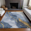 Piper Looms Chantille Waves ACN1529 Blue Machine Washable Area Rug Lifestyle Image Feature