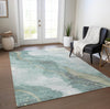 Piper Looms Chantille Waves ACN1533 Teal Machine Washable Area Rug Lifestyle Image Feature