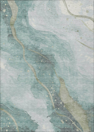 Piper Looms Chantille Waves ACN1533 Teal Machine Washable Area Rug main image