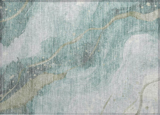 Piper Looms Chantille Waves ACN1533 Teal Machine Washable Area Rug Scatter Main Image