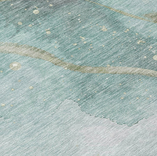 Piper Looms Chantille Waves ACN1533 Teal Machine Washable Area Rug Swatch Image