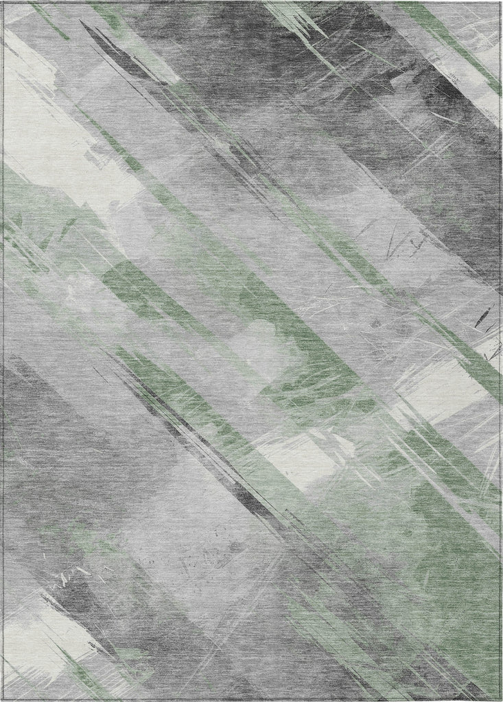 Piper Looms Chantille Stripes ACN1535 Aloe Machine Washable Area Rug main image