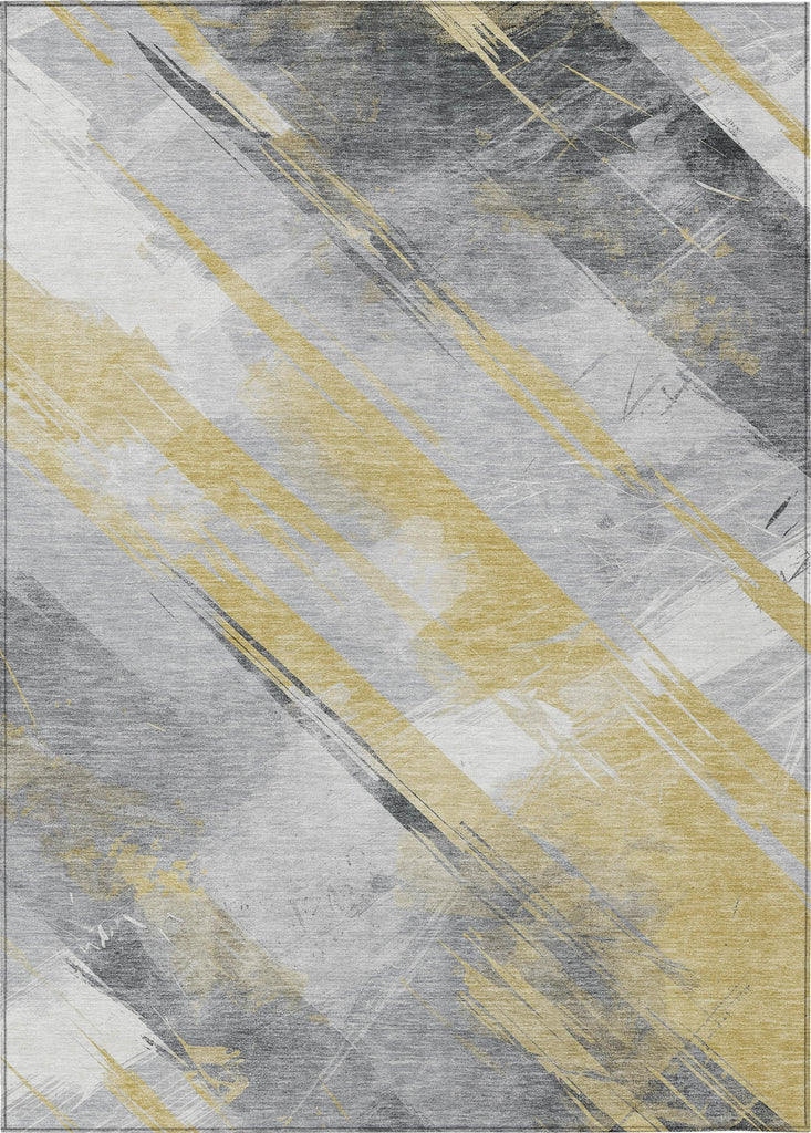 Piper Looms Chantille Stripes ACN1536 Gold Machine Washable Area Rug main image