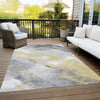 Piper Looms Chantille Stripes ACN1536 Gold Machine Washable Area Rug Outdoor Lifestyle Image Feature