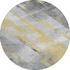 Piper Looms Chantille Stripes ACN1536 Gold Machine Washable Area Rug Round Main Image