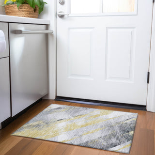 Piper Looms Chantille Stripes ACN1536 Gold Machine Washable Area Rug Scatter Lifestyle Image Feature