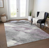 Piper Looms Chantille Stripes ACN1538 Lavender Machine Washable Area Rug Lifestyle Image Feature