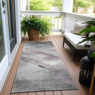 Piper Looms Chantille Stripes ACN1538 Lavender Machine Washable Area Rug Runner Outdoor Lifestyle Image Feature