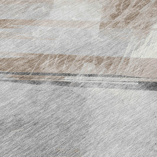 Piper Looms Chantille Stripes ACN1541 Taupe Machine Washable Area Rug Swatch Image