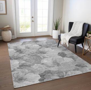 Piper Looms Chantille Floral ACN1542 Gray Machine Washable Area Rug Lifestyle Image Feature
