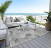 Piper Looms Chantille Floral ACN1542 Gray Machine Washable Area Rug Outdoor Lifestyle Image Feature