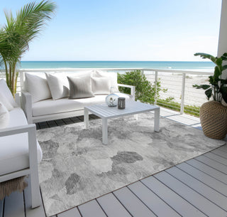 Piper Looms Chantille Floral ACN1542 Gray Machine Washable Area Rug Outdoor Lifestyle Image Feature