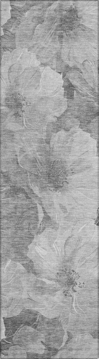 Piper Looms Chantille Floral ACN1542 Gray Machine Washable Area Rug Runner Main Image