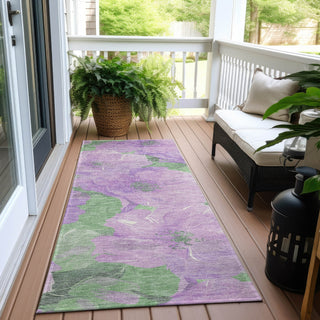 Piper Looms Chantille Floral ACN1543 Lavender Machine Washable Area Rug Runner Outdoor Lifestyle Image Feature