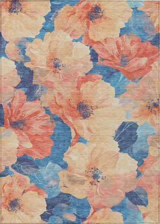 Piper Looms Chantille Floral ACN1544 Peach Machine Washable Area Rug main image