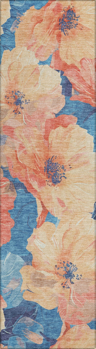 Piper Looms Chantille Floral ACN1544 Peach Machine Washable Area Rug Runner Main Image