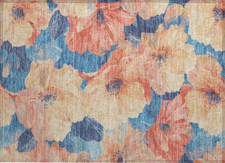 Piper Looms Chantille Floral ACN1544 Peach Machine Washable Area Rug Scatter Main Image