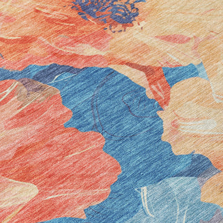 Piper Looms Chantille Floral ACN1544 Peach Machine Washable Area Rug Swatch Image