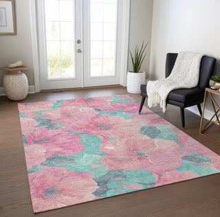 Piper Looms Chantille Floral ACN1545 Pink Machine Washable Area Rug Lifestyle Image Feature