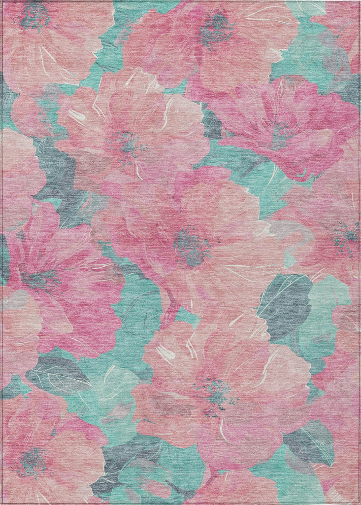 Piper Looms Chantille Floral ACN1545 Pink Machine Washable Area Rug main image