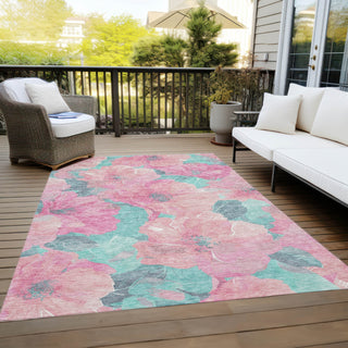 Piper Looms Chantille Floral ACN1545 Pink Machine Washable Area Rug Outdoor Lifestyle Image Feature