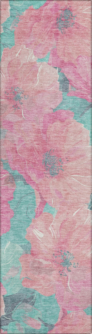 Piper Looms Chantille Floral ACN1545 Pink Machine Washable Area Rug Runner Main Image