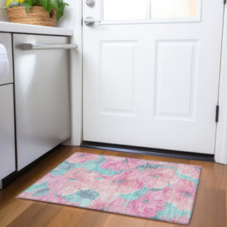 Piper Looms Chantille Floral ACN1545 Pink Machine Washable Area Rug Scatter Lifestyle Image Feature