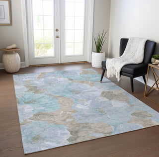 Piper Looms Chantille Floral ACN1546 Sky Machine Washable Area Rug Lifestyle Image Feature