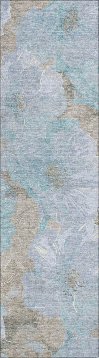 Piper Looms Chantille Floral ACN1546 Sky Machine Washable Area Rug Runner Main Image