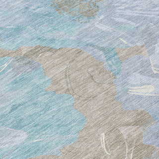 Piper Looms Chantille Floral ACN1546 Sky Machine Washable Area Rug Swatch Image