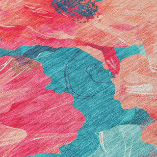 Piper Looms Chantille Floral ACN1547 Salmon Machine Washable Area Rug Swatch Image
