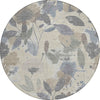 Piper Looms Chantille Floral ACN1549 Beige Machine Washable Area Rug Round Main Image