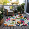 Piper Looms Chantille Floral ACN1551 Ivory Machine Washable Area Rug Outdoor Lifestyle Image Feature
