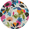 Piper Looms Chantille Floral ACN1551 Ivory Machine Washable Area Rug Round Main Image