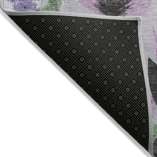 Piper Looms Chantille Floral ACN1552 Lavender Machine Washable Area Rug Backing Image