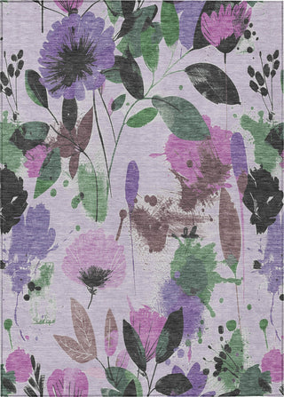 Piper Looms Chantille Floral ACN1552 Lavender Machine Washable Area Rug main image