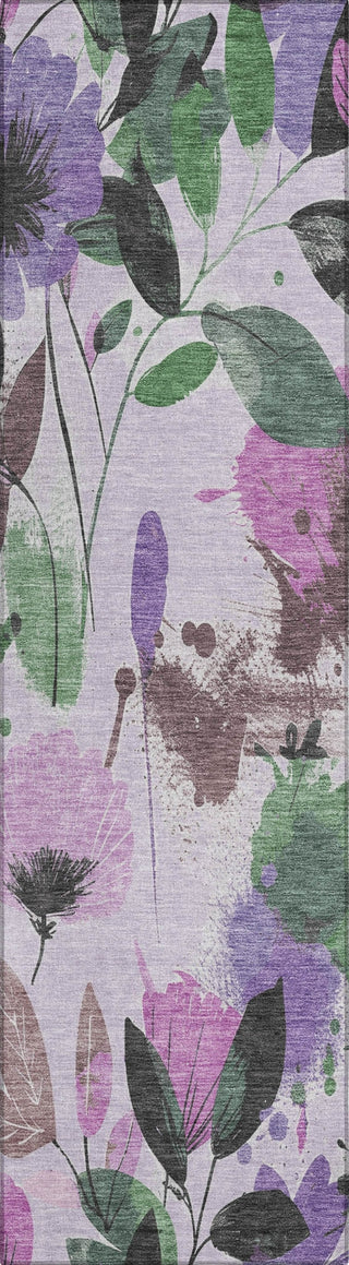 Piper Looms Chantille Floral ACN1552 Lavender Machine Washable Area Rug Runner Main Image
