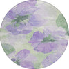 Piper Looms Chantille Floral ACN1554 Lavender Machine Washable Area Rug Round Main Image