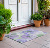 Piper Looms Chantille Floral ACN1554 Lavender Machine Washable Area Rug Scatter Outdoor Lifestyle Image Feature