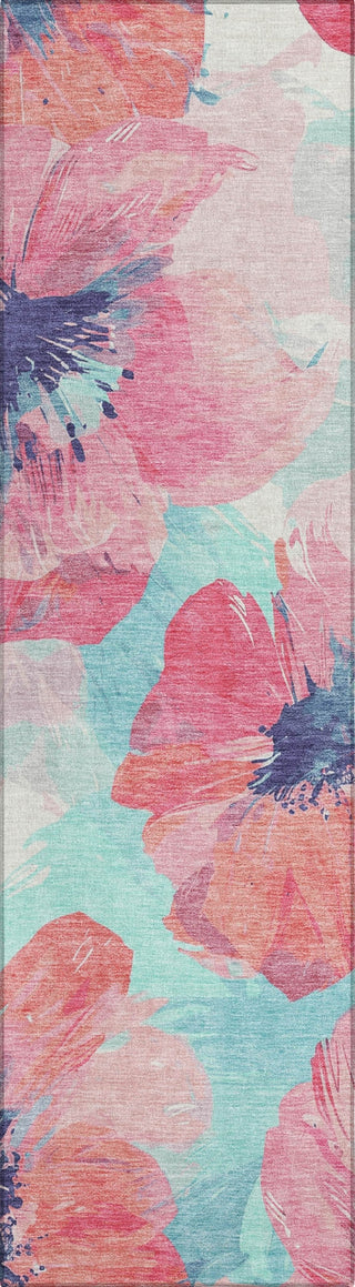 Piper Looms Chantille Floral ACN1555 Pink Machine Washable Area Rug Runner Main Image