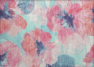 Piper Looms Chantille Floral ACN1555 Pink Machine Washable Area Rug Scatter Main Image